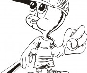 Coloriage Tweety joue au Baseball