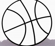 Coloriage Balle sur terrain de Basket