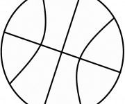 Coloriage et dessins gratuit Ballon de Basket facile à imprimer