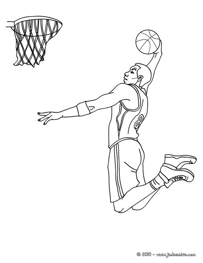 Coloriage Basketball Dunk Dessin Gratuit à Imprimer