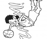 Coloriage Basketball Dunk humoristique