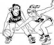 Coloriage Basketball Match Féminine