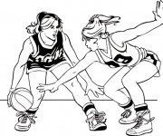 Coloriage Basketball Match F&eacute;minine