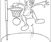 Coloriage Basketteur et Slam Dunk