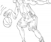 Coloriage Basketteur inattentif
