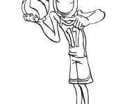 Coloriage Basketteur qui fait rire