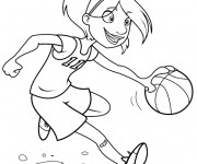 Coloriage et dessins gratuit Basketteur stylisé à imprimer