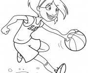 Coloriage Basketteur stylisé