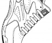 Coloriage Chaussure de Basketball stylis&eacute;