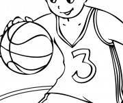 Coloriage Enfant Basketteur