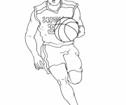 Coloriage Joueur de Basket en attaque