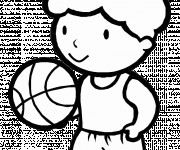 Coloriage Le petit Basketteur mignon
