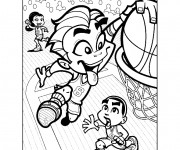 Coloriage Match de Basketball dessin animé