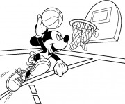 Coloriage Mickey Mouse Basketteur