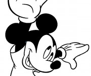 Coloriage Mickey Mouse et La balle de Basket