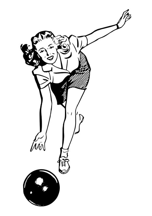 Coloriage et dessins gratuits Femme et Bowling à imprimer