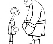Coloriage Boxe humoristique