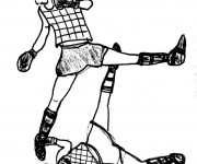 Coloriage Boxe Thai Femme