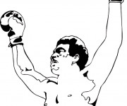Coloriage Boxeur et la victoire