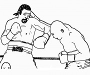 Coloriage et dessins gratuit Combat de Boxe à imprimer