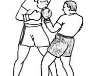 Coloriage et dessins gratuit Combat de Boxe au crayon à imprimer