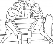 Coloriage et dessins gratuit Match de Boxe à imprimer