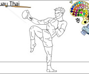 Coloriage Muay Thai Boxe