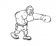 Coloriage Un Boxeur tr&egrave;s  fort