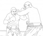 Coloriage Combat de Boxe stylisé