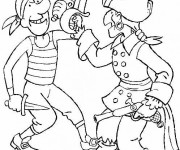 Coloriage et dessins gratuit Combat de pirates à imprimer