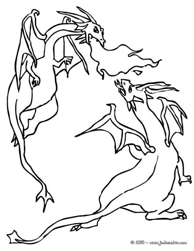 Coloriage et dessins gratuits Combat Dragon à imprimer