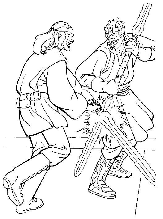Coloriage Combat Star Wars dessin gratuit à imprimer