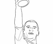 Coloriage Capitaine d'&eacute;quipe qi remporte la coupe du monde