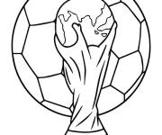 Coloriage et dessins gratuit Coupe du Monde et ballon de foot à imprimer