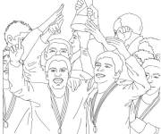 Coloriage et dessins gratuit &Eacute;quipe qui remporte la Coupe du monde à imprimer
