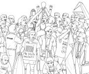 Coloriage Finale de la Coupe du monde 2002 remport&eacute;e par le Br&eacute;sil