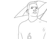 Coloriage et dessins gratuit Joueur de foot pendant la coupe du monde à imprimer