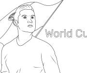 Coloriage Joueur de foot sur le theme de la Coupe du Monde