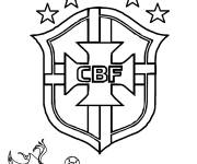 Coloriage Logo de l'&eacute;quipe du Br&eacute;sil pour la Coupe du monde 2022