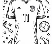 Coloriage Maillot de foot pour la coupe du monde de foot &agrave; motif