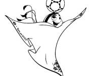 Coloriage et dessins gratuit Mascotte La&rsquo;eeb de la Coupe du monde à imprimer