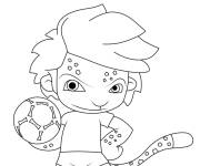 Coloriage Mascotte Zakumi de la Coupe du monde
