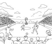 Coloriage Sc&egrave;ne de la Coupe Du Monde Football