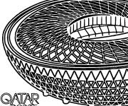 Coloriage Stade international de Khalifa de la coupe du monde de Qatar