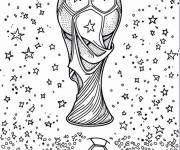 Coloriage Troph&eacute;e de la coup&eacute; du monde &agrave; motif