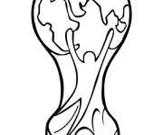 Coloriage et dessins gratuit Troph&eacute;e de la Coupe du Monde de Football en noir et blanc à imprimer