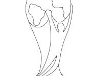 Coloriage et dessins gratuit Troph&eacute;e de la Coupe du Monde facile à imprimer