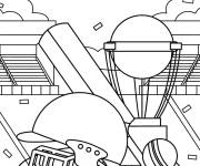 Coloriage Affiche de la championnat de Cricket