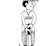 Coloriage Attaquant de Cricket drole