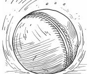 Coloriage Balle de Cricket en mouvement